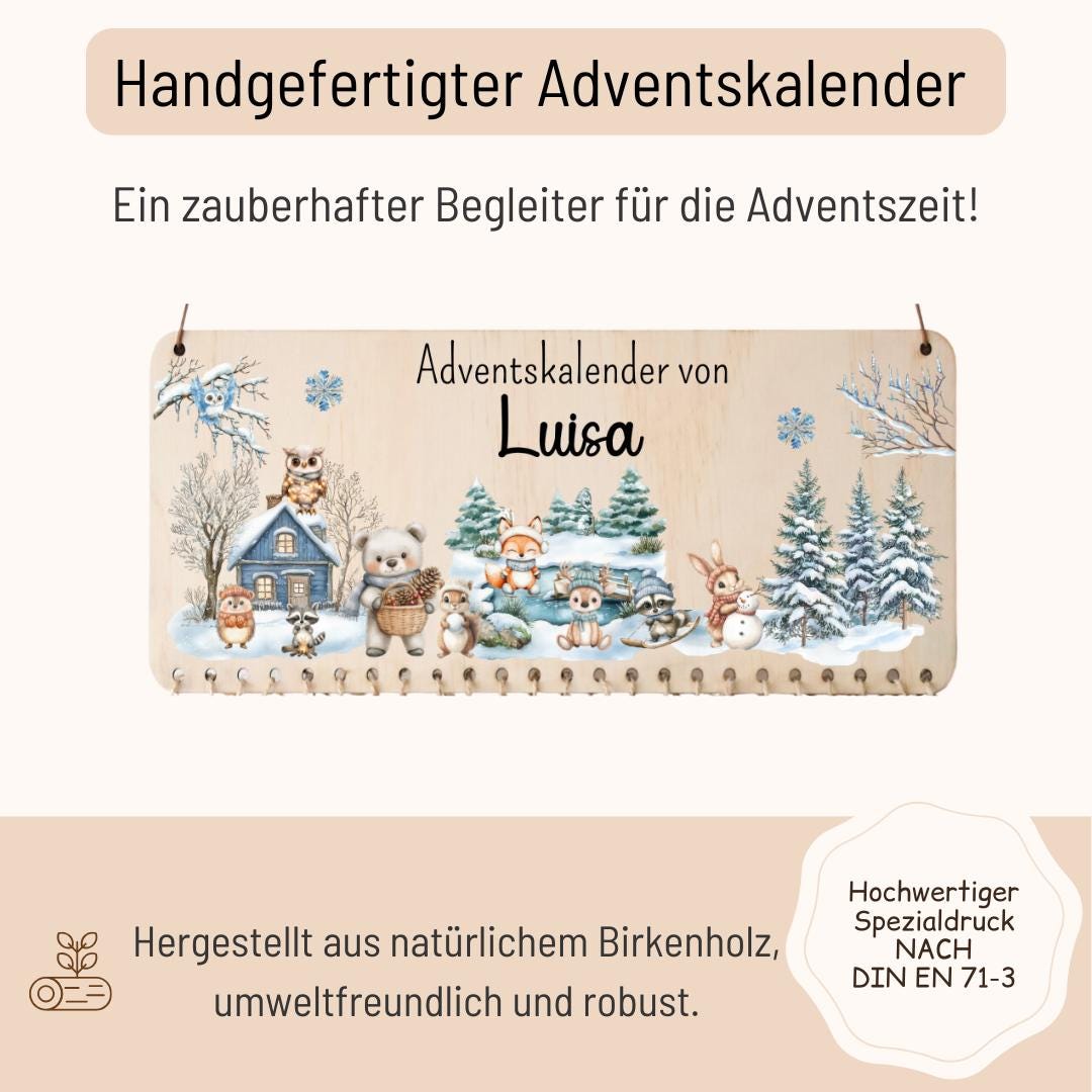 Adventskalender Woodland Motiv