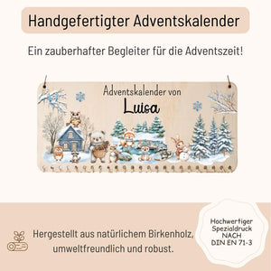 Adventskalender Woodland Motiv