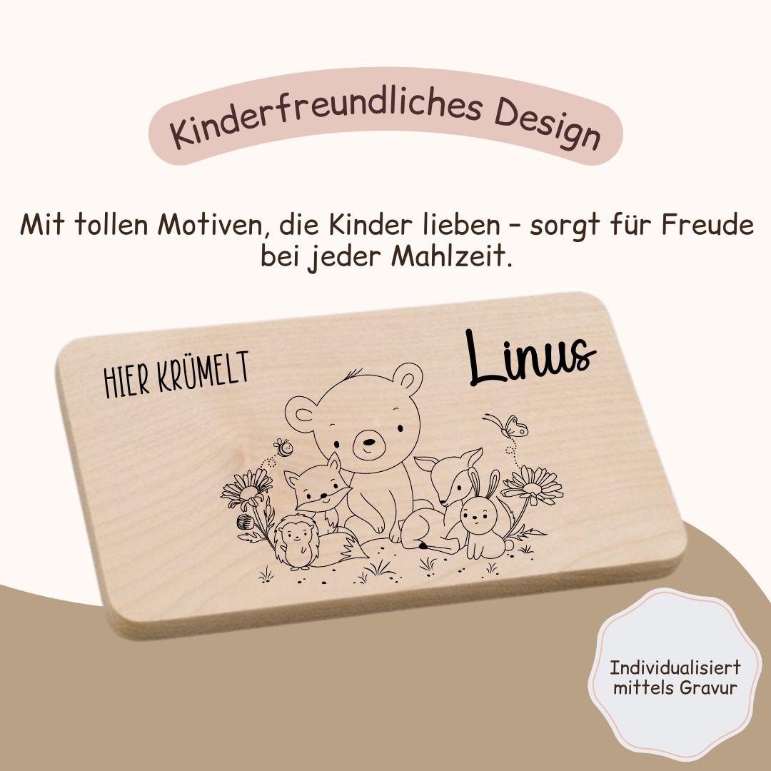 Frühstücksbrett Kinder - Woodland Tiere