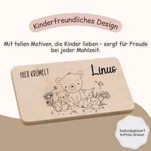 Frühstücksbrett Kinder - Woodland Tiere