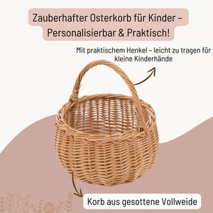 Osterkorb Kinder - mit Blumen und Schmetterling