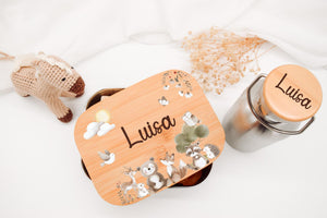 Brotdose & Trinkflasche Set - Woodlandtieren