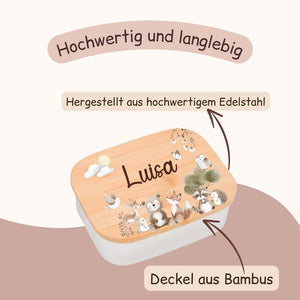 Brotdose & Trinkflasche Set - Woodlandtieren