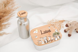 Brotdose & Trinkflasche Set - Woodlandtieren