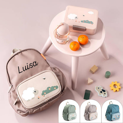 Kindergartenrucksack -  Rosa, Grün, Blau und Sand