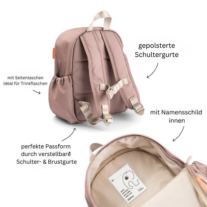 Kindergartenrucksack -  Rosa, Grün, Blau und Sand