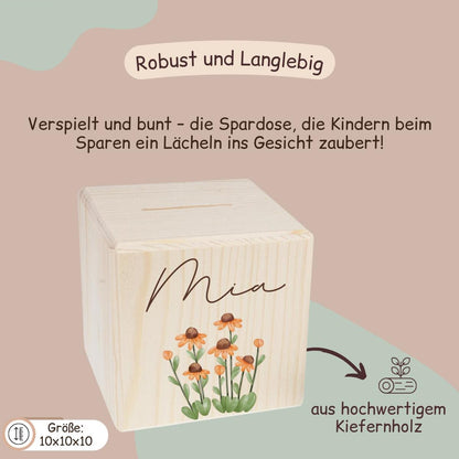 Spardose mit Blumenweise