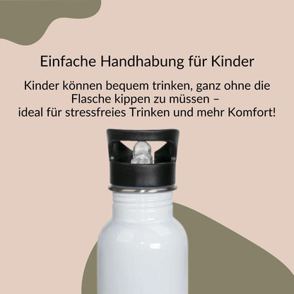 Trinkflasche Kinder personalisiert - Blumen