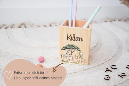 Stiftehalter, Stiftebox, Stiftehalter Kinder, Schulanfang Geschenk, Einschulung, Stiftehalter Holz, Schulkind 2025, Einschulungsgeschenke,