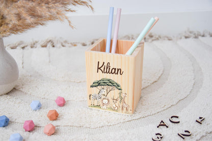 Stiftehalter, Stiftebox, Stiftehalter Kinder, Schulanfang Geschenk, Einschulung, Stiftehalter Holz, Schulkind 2025, Einschulungsgeschenke,