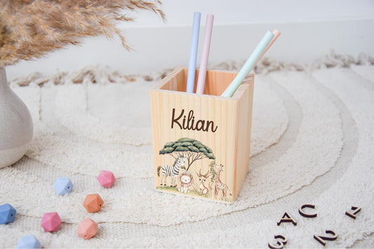 Stiftehalter, Stiftebox, Stiftehalter Kinder, Schulanfang Geschenk, Einschulung, Stiftehalter Holz, Schulkind 2025, Einschulungsgeschenke,