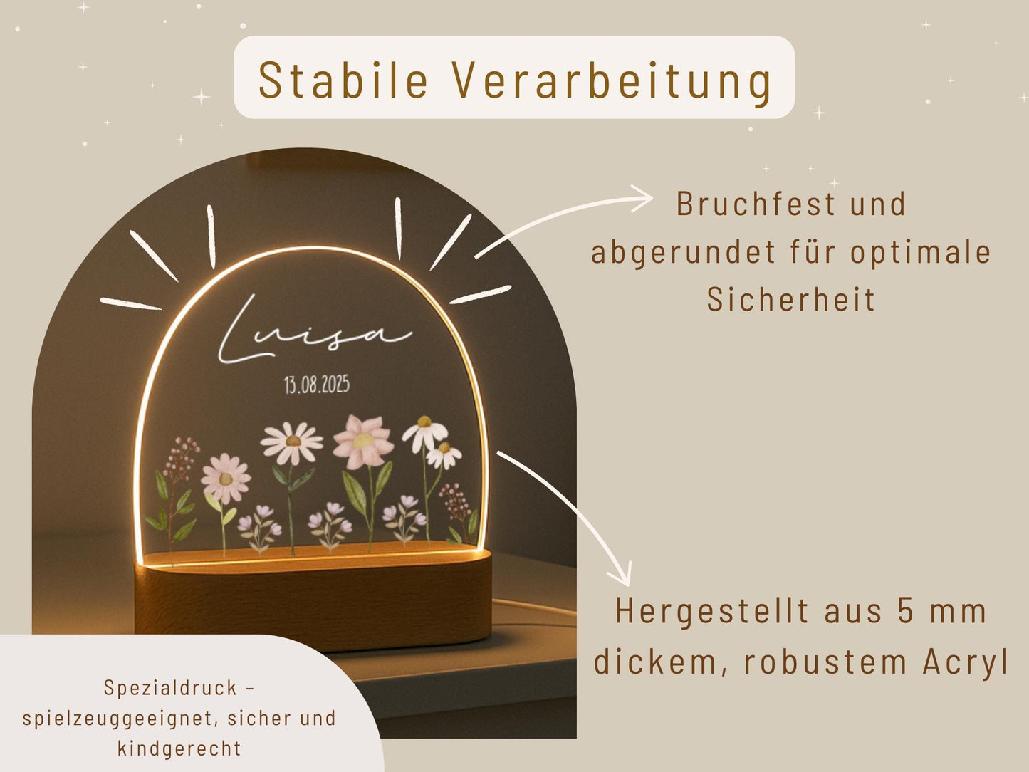 Nachtlicht - mit Blumen