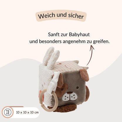 Motorikwürfel Babyspielzeug aus Stoff