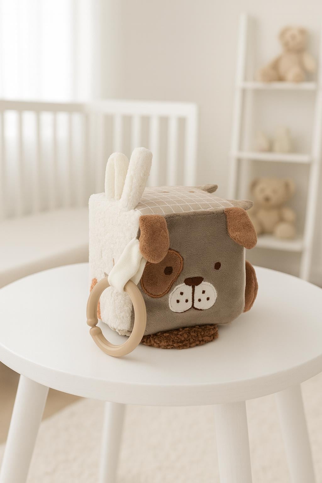 Motorikwürfel Babyspielzeug aus Stoff