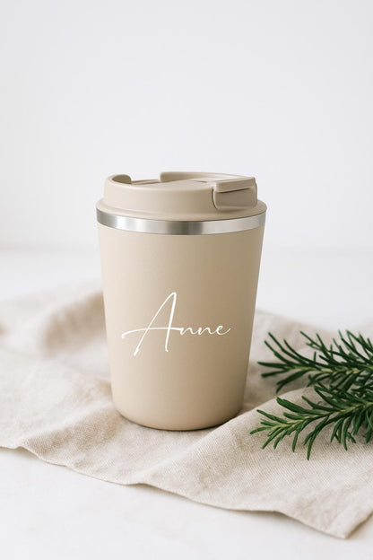 Thermobecher - Beige, Schwarz, Petrol