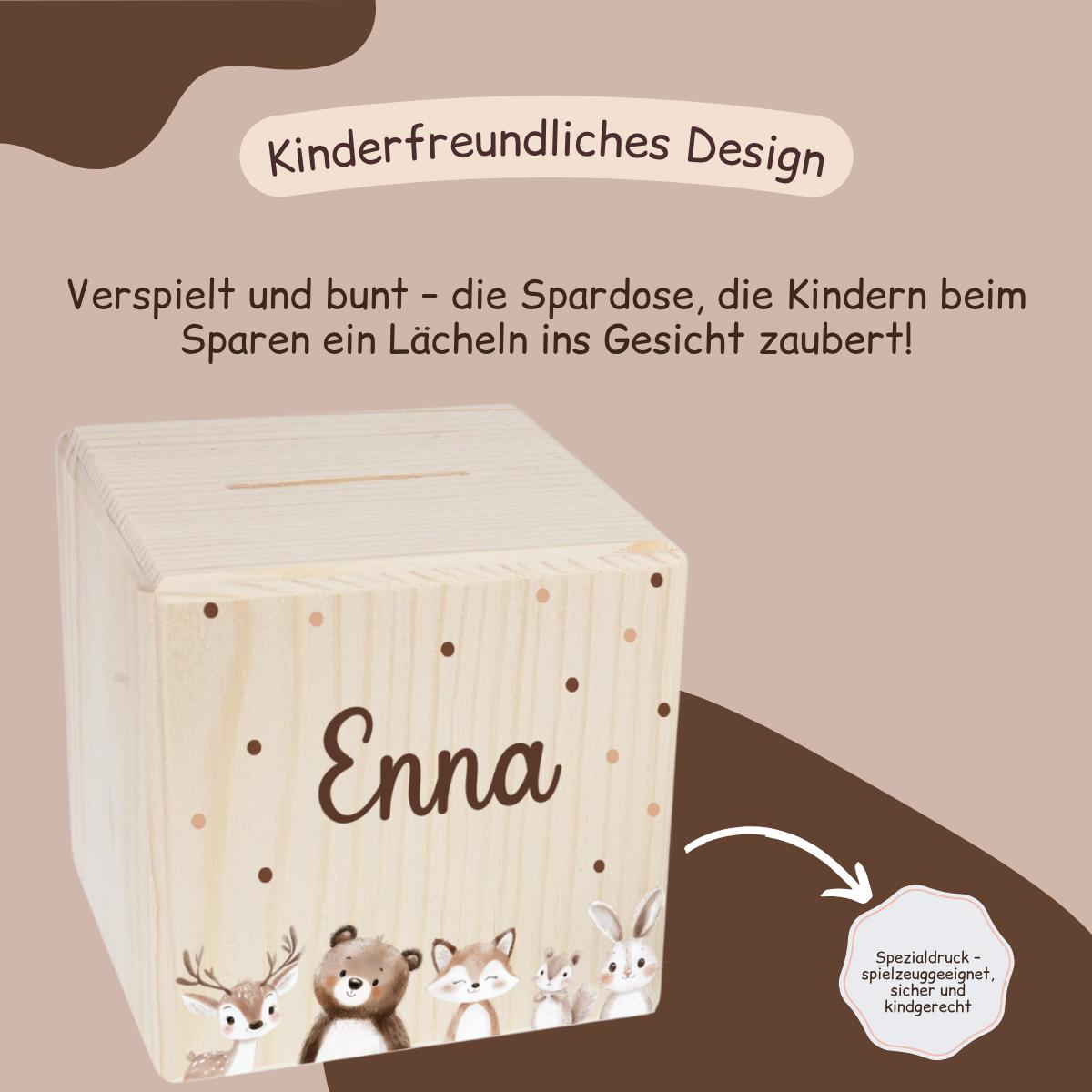 Spardose Kinder -  Woodlandtieren