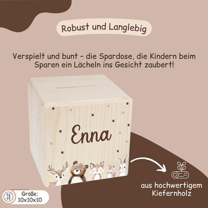 Spardose Kinder -  Woodlandtieren