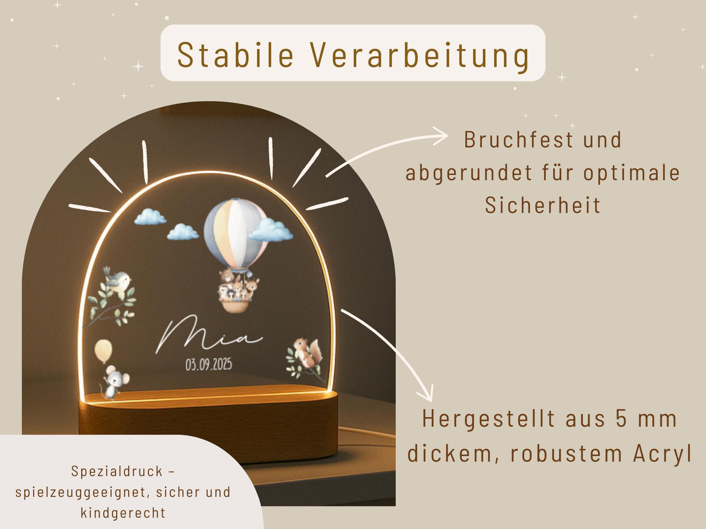 Nachtlicht Baby - Heißluftballon