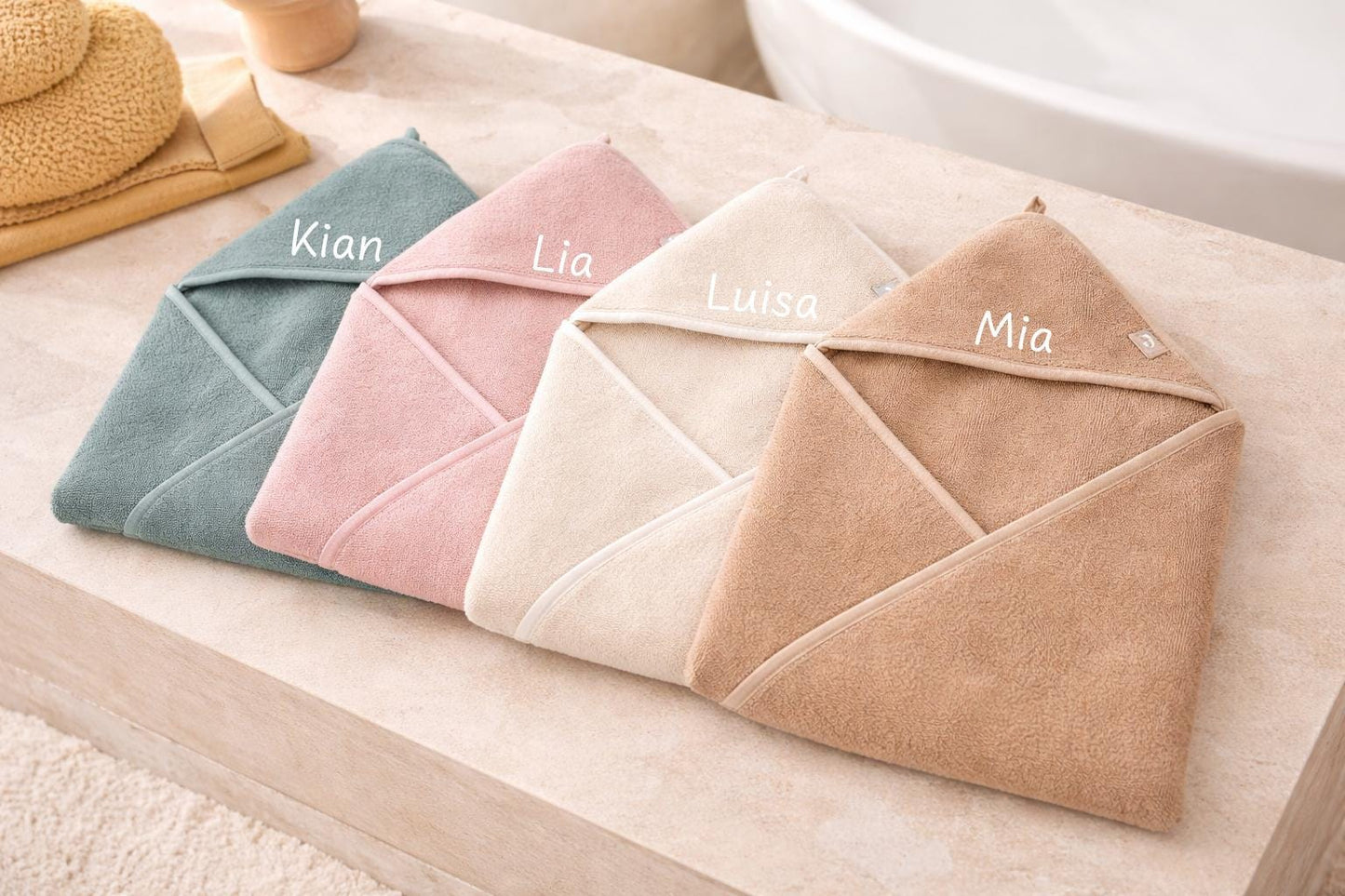 Kapuzenhandtuch mit Namen