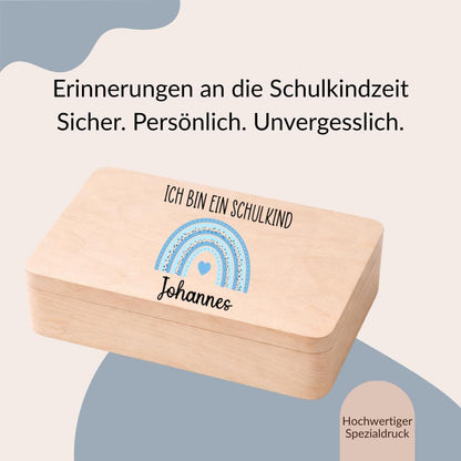 Erinnerungskiste Schulkind - Regenbogen - Ich bin ein Schulkind
