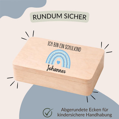 Erinnerungskiste Schulkind - Regenbogen - Ich bin ein Schulkind