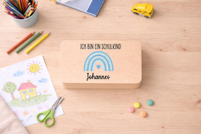Erinnerungskiste Schulkind - Regenbogen - Ich bin ein Schulkind