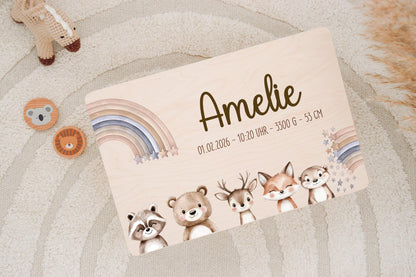 Erinnerungskiste - Regenbogen mit Tieren