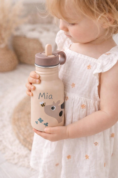 Edelstahl Trinkflasche für Kinder mit Namen