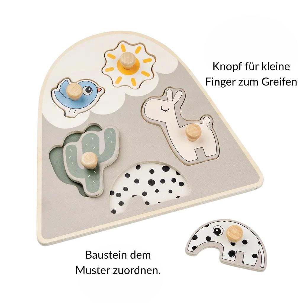 Holz Steckpuzzle Lama