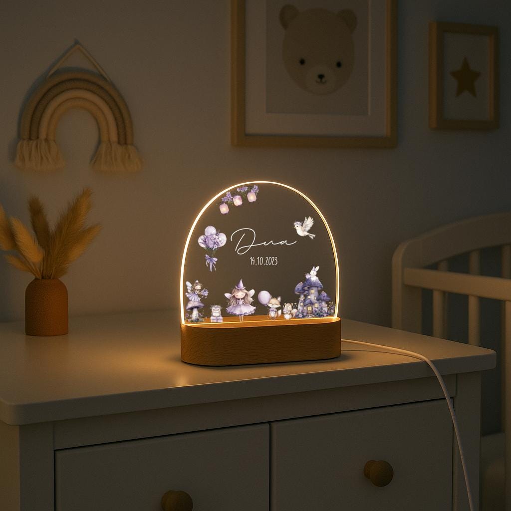 Nachtlicht Kinder - Lila - Feen