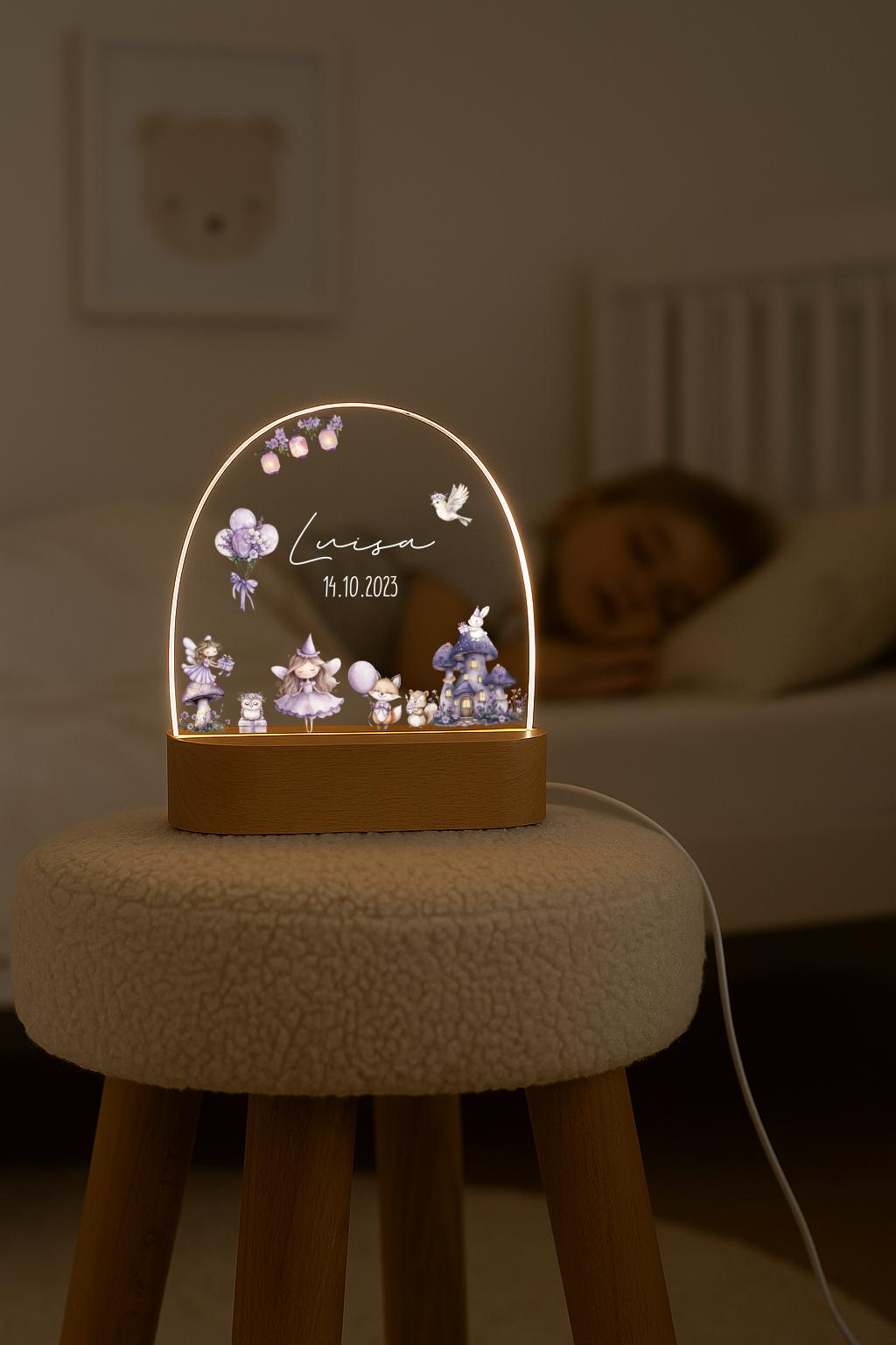 Nachtlicht Kinder - Lila - Feen