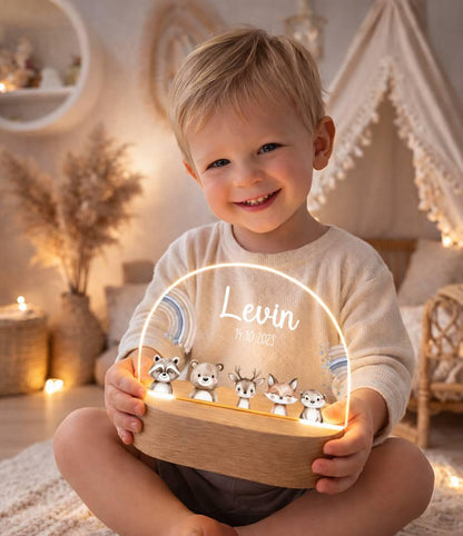 Nachtlicht Kinder - Regenbogen mit Tieren