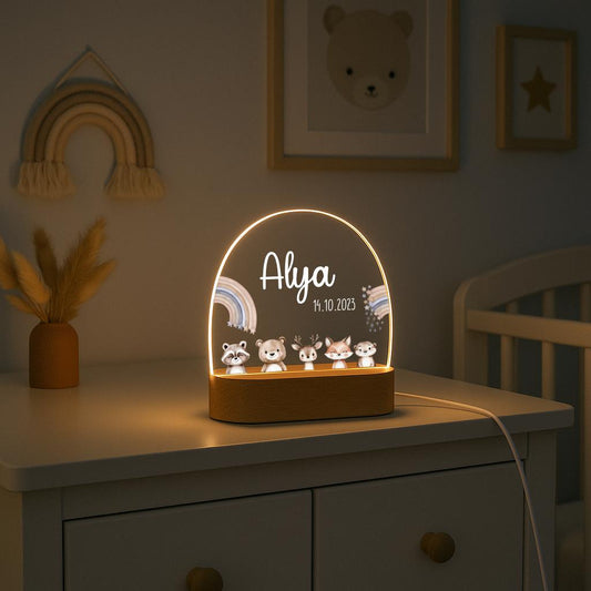 Nachtlicht Kinder - Regenbogen mit Tieren