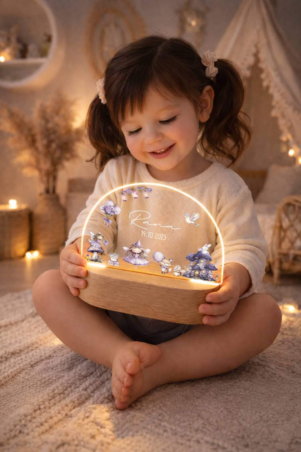 Nachtlicht Kinder - Lila - Feen