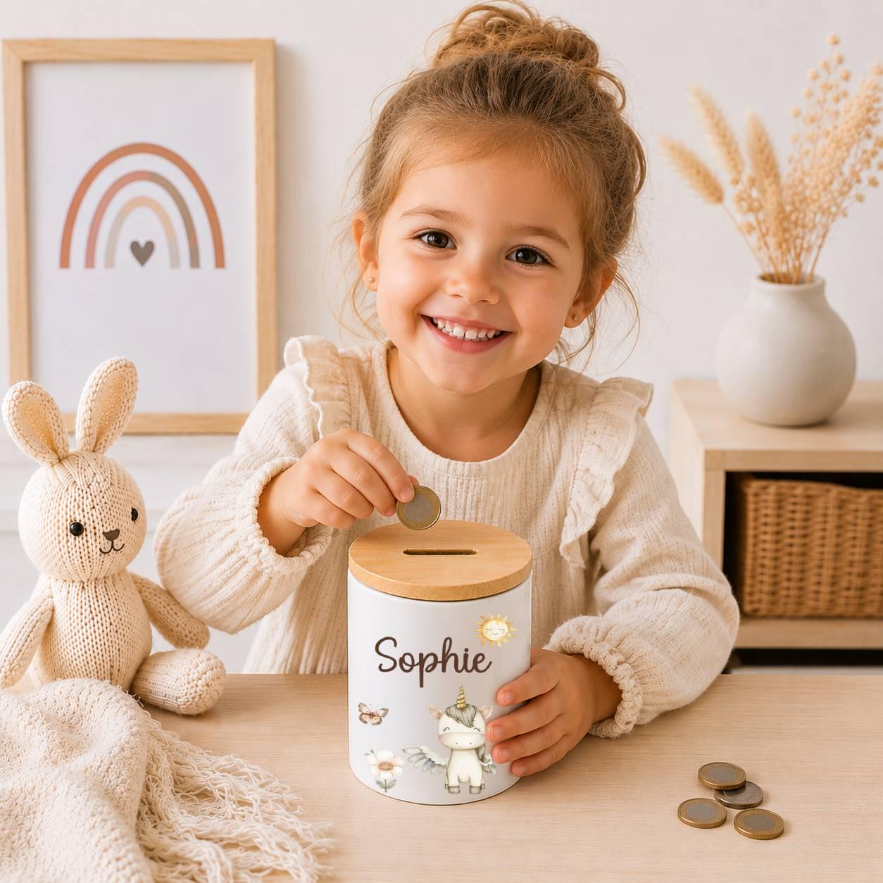 Spardose personalisiert mit Namen | Kinder Spardose Keramik | Zahnputzbecher Kinder | Stiftehalter | Baby Geschenk