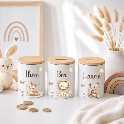Spardose personalisiert mit Namen | Kinder Spardose Keramik | Zahnputzbecher Kinder | Stiftehalter | Baby Geschenk