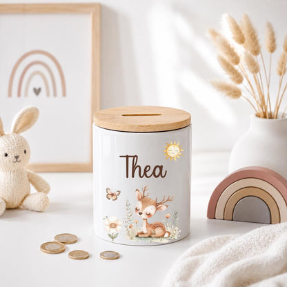 Spardose personalisiert mit Namen | Kinder Spardose Keramik | Zahnputzbecher Kinder | Stiftehalter | Baby Geschenk