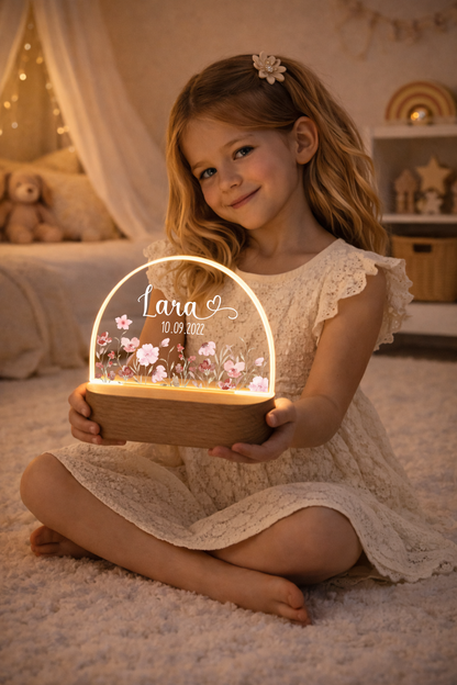 Nachtlicht mit Rosa Blumen