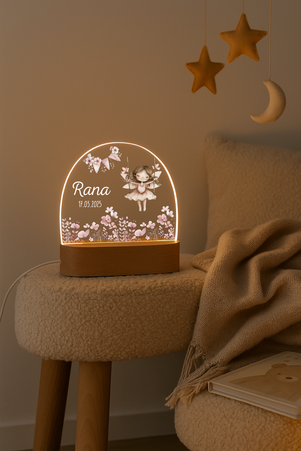 Nachtlicht Kinder - Blumenwiese - Fee