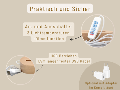 Nachtlicht mit Rosa Blumen