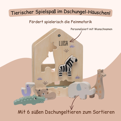 Holzhäuschen mit Tieren