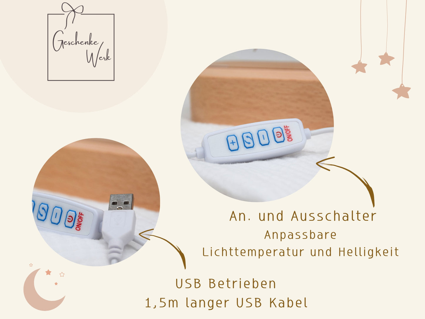 Nachtlicht Taufe mit Zitat