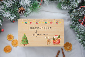 Keksdosen für Weihnachtsplätzchen mit Santa Claus-Motiv und Schlitten