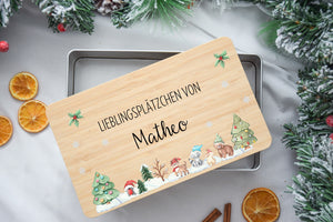 Keksdosen für Weihnachtsplätzchen mit Weihnachtsdorf-Motiv