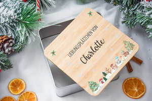 Keksdosen für Weihnachtsplätzchen mit Weihnachtsdorf-Motiv