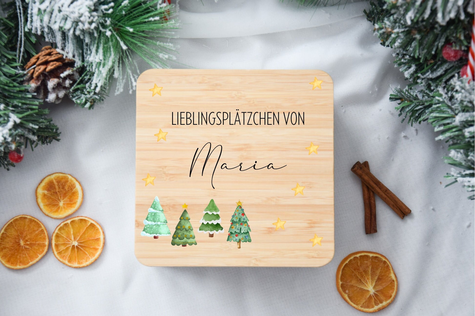 Keksdosen für Weihnachtsplätzchen mit Tannenbaum-Motiv