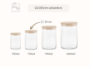 Vorratsglas personalisiert mit Boho - Blumen Motiv